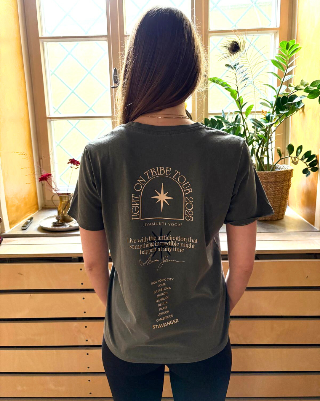 Light on Tribe Tour T-Shirt - Womens Charcoal
