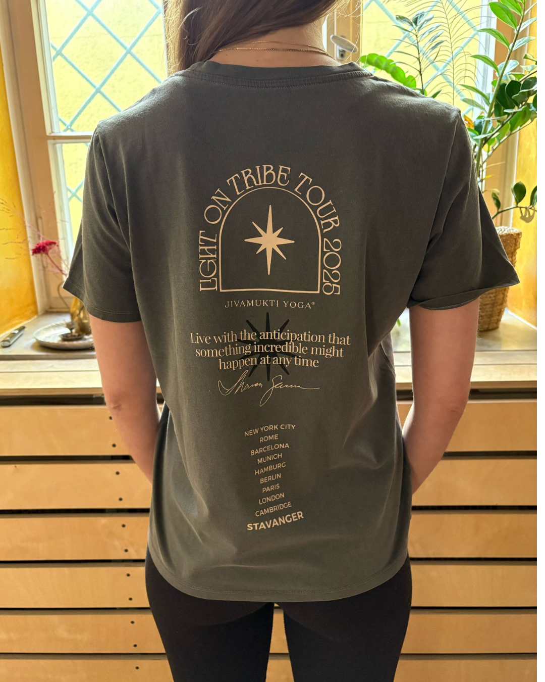 Light on Tribe Tour T-Shirt - Womens Charcoal