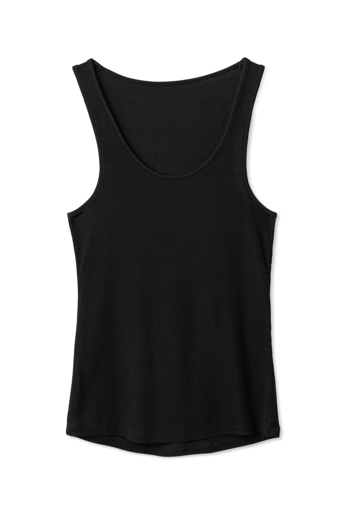 Run & Relax Basic Rib Singlet - Beautiful Black