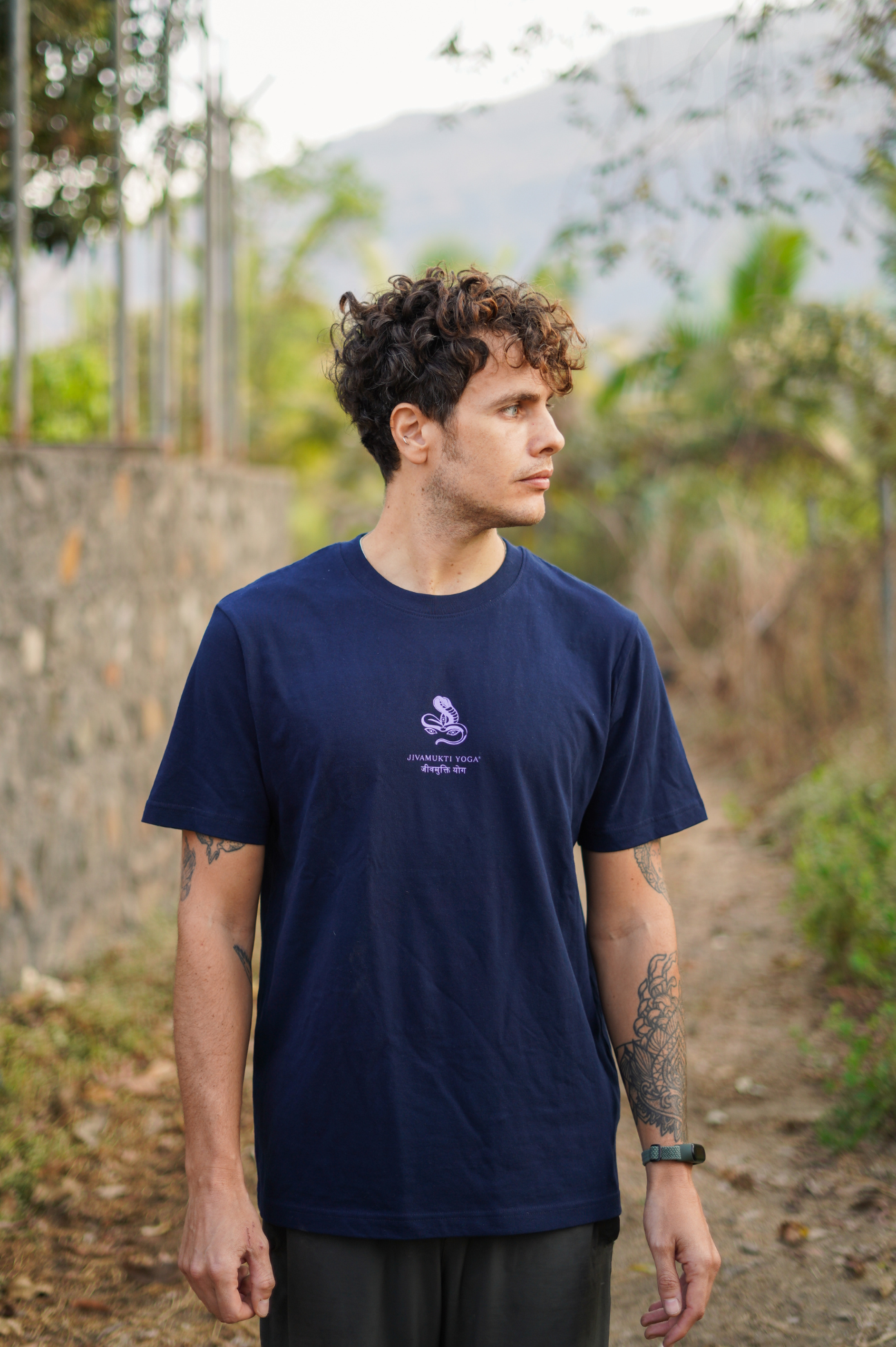Jivamukti T-Shirt "Lokah Samastah" - French Navy