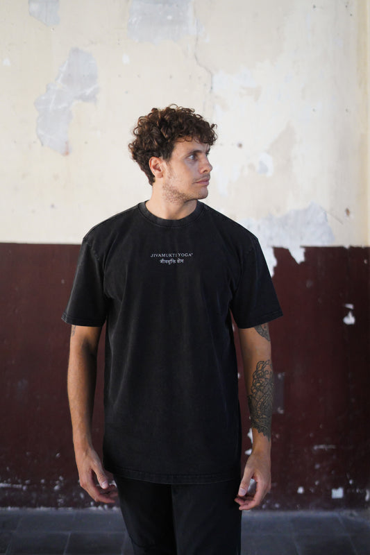 Jivamukti Unisex Acid Washed Oversized T-Shirt