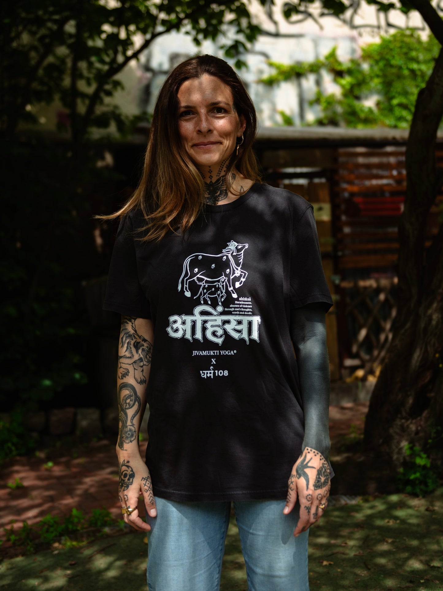 JIVAMUKTI YOGA x DHARMA108 "Ahimsa" white