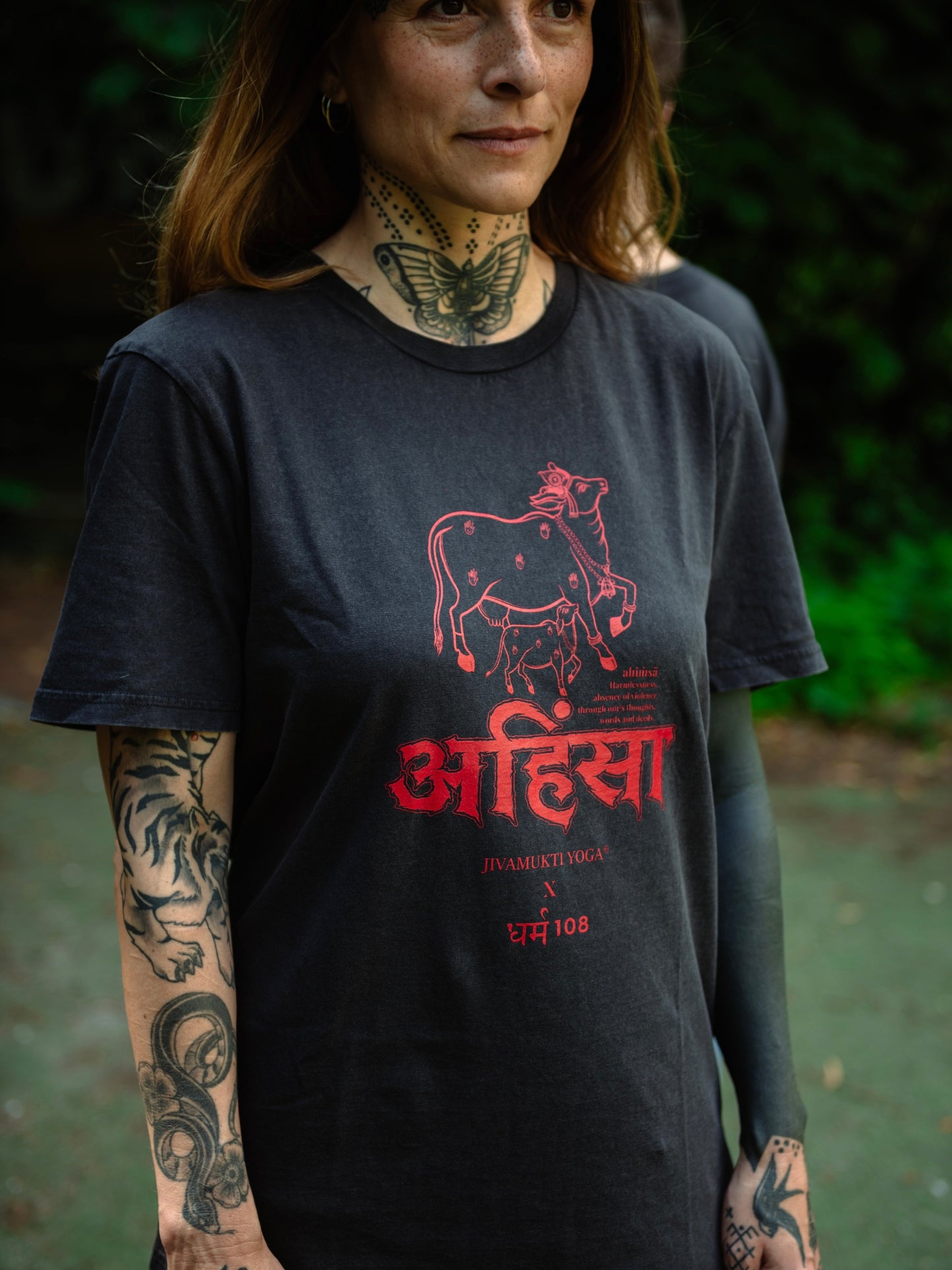 JIVAMUKTI YOGA x DHARMA108 "Ahimsa" Darkred