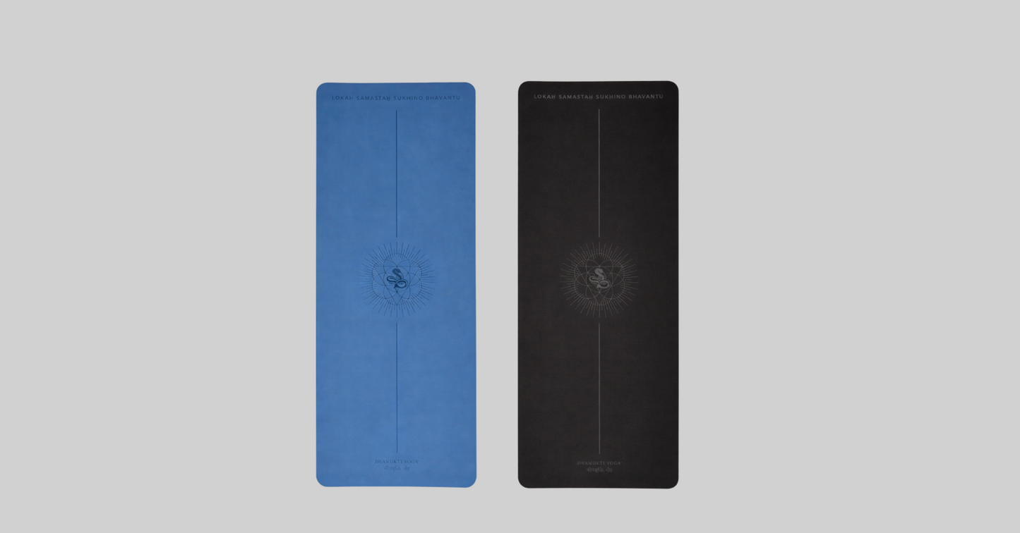 The Jivamukti Yoga Close-To-Perfect Travel Mat Blue