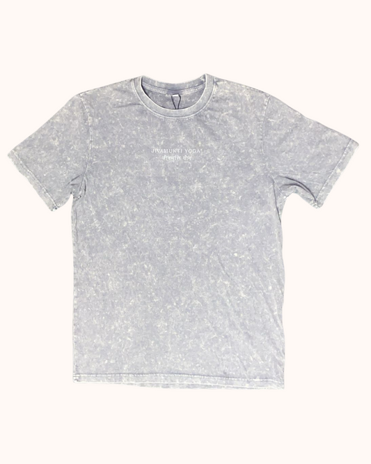 Jivamukti Unisex Acid Washed Oversized T-Shirt (Grey)