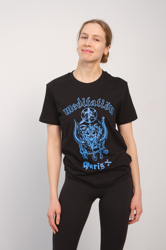 Jivamukti Paris Shirt "Meditatiön" - Blue / Black