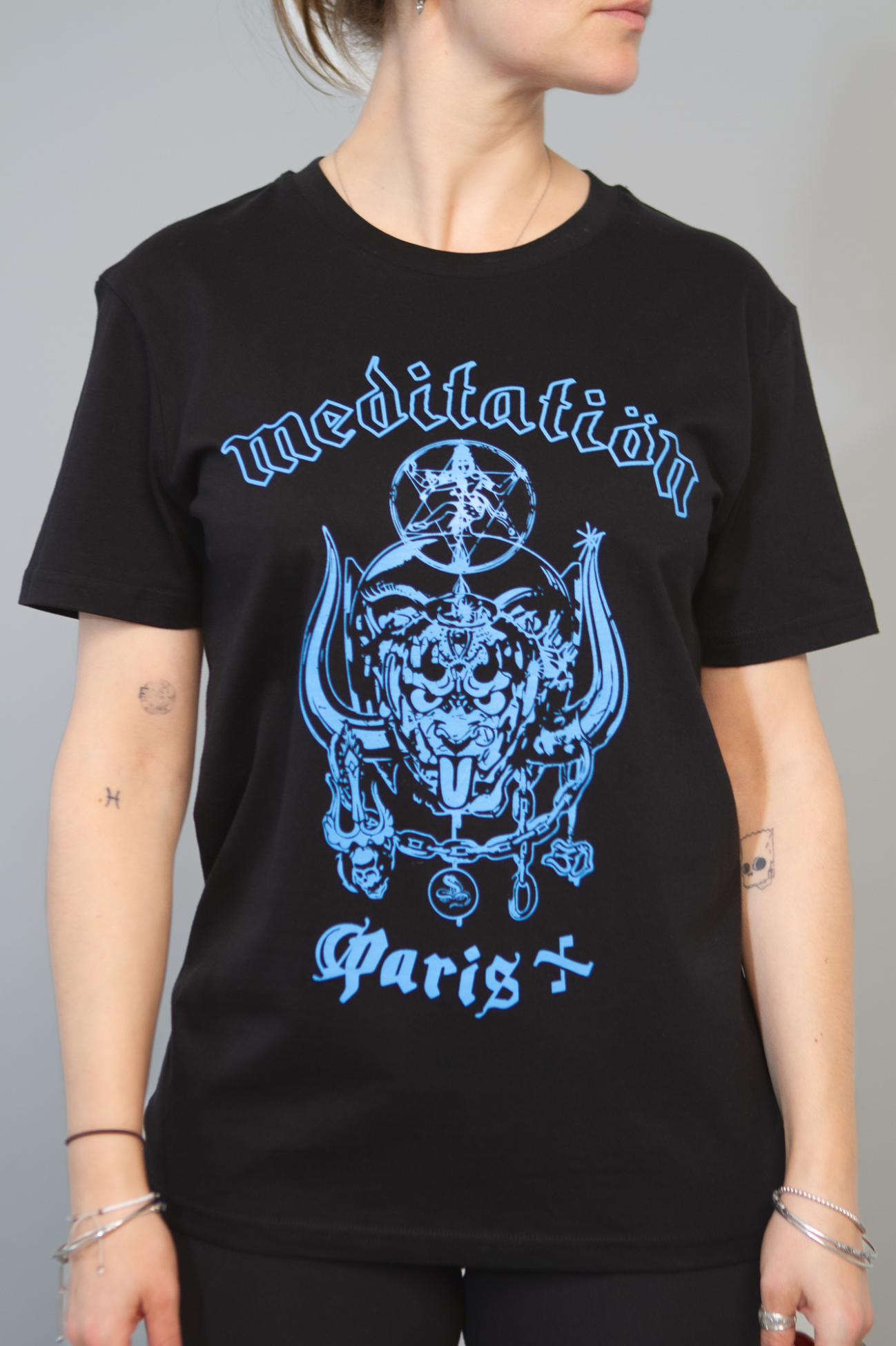 Jivamukti Paris Shirt "Meditatiön" - Blue / Black