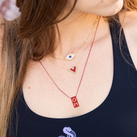 Jivamukti Yoga x Corazón Heart Necklace Red & Gold