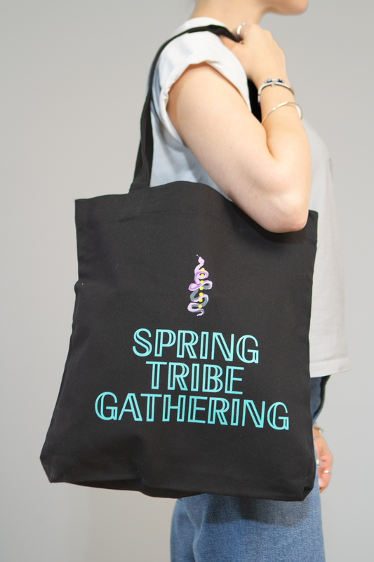 SPRING TRIBE Tote Bag - Black