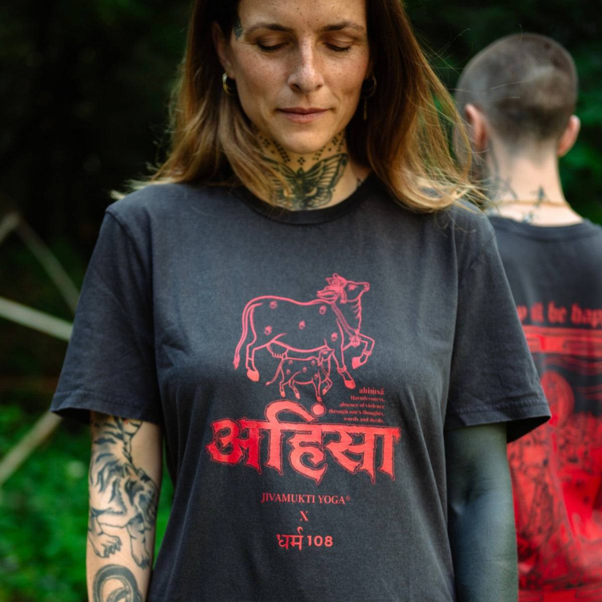 JIVAMUKTI YOGA x DHARMA108 "Ahimsa" Dark red