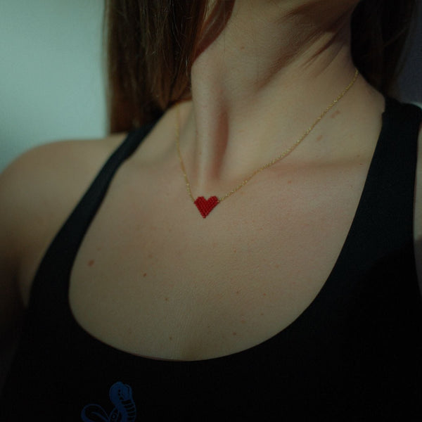 Jivamukti Yoga x Corazón Heart Necklace Red