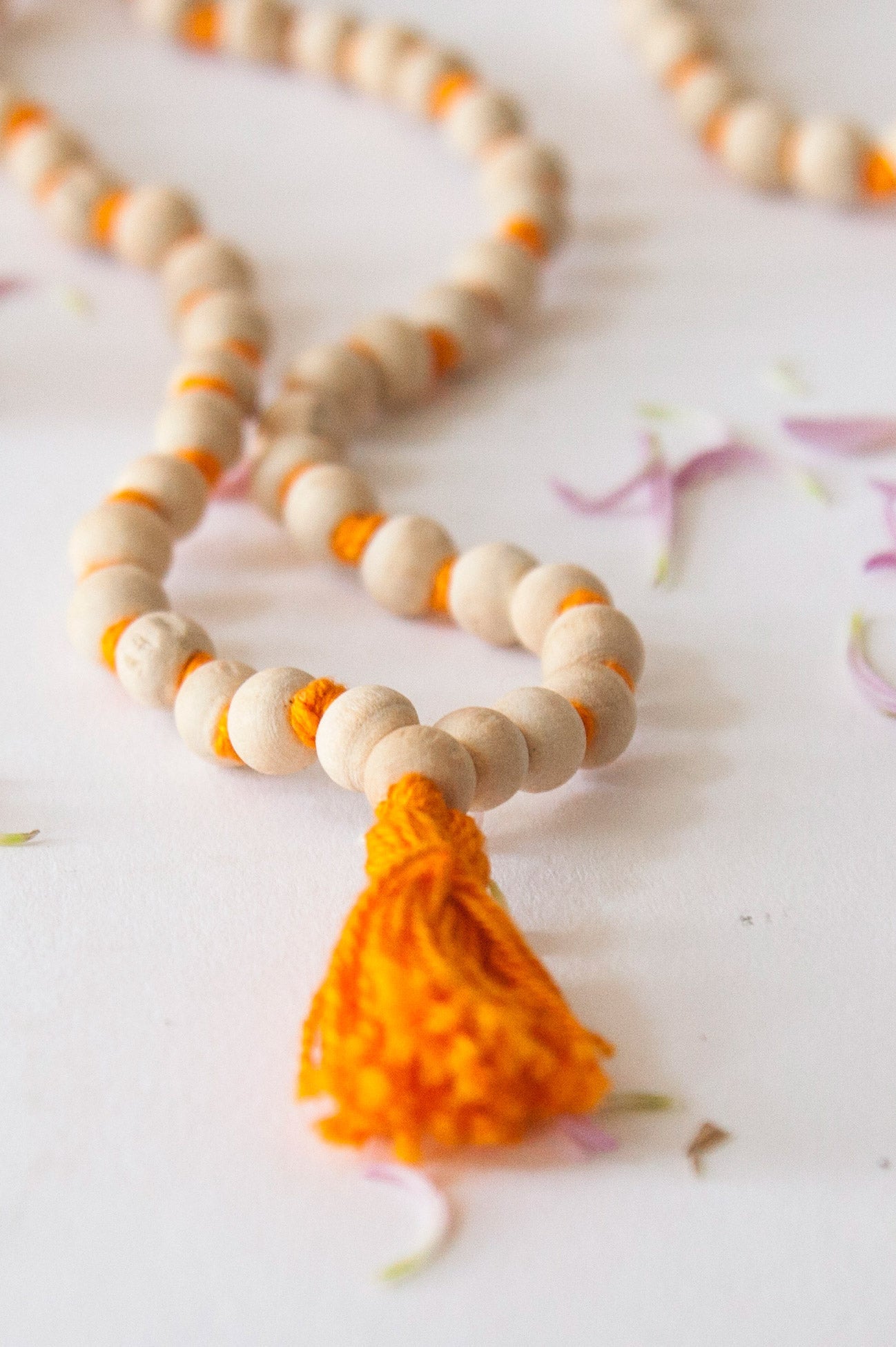 Tulsi Malas - Orange Tassel